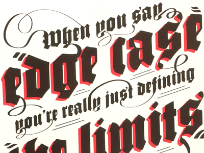 Edge Cases analog blackletter facebook illustration lettering poster risograph type