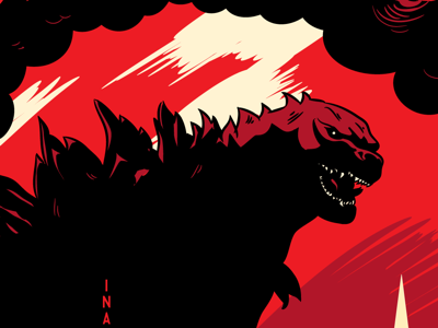 Godzilla Hack facebook godzilla illustration screenprint