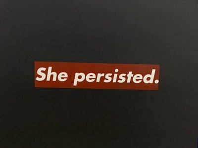 She persisted. analog lab analog research lab barbara kruger facebook french paper poster screen print screenprint type
