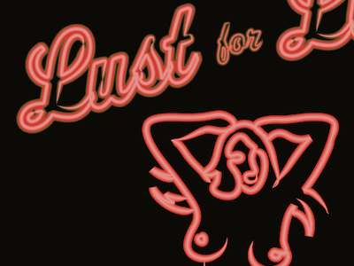 Lusty Lady Shirt Rough hubbahubba illustration neon