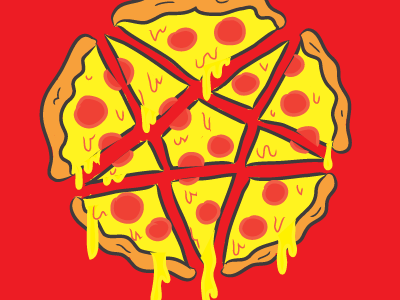 Color Pizzagram button pepperoni pizza pizzagram satan