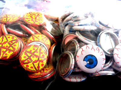 Pizzagram and eyeball buttons button evil eyeball pizzagram