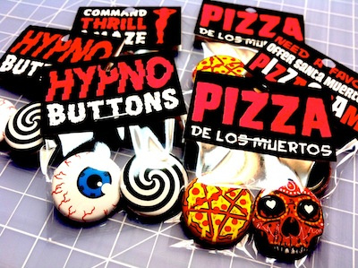 Horror Mart Buttons buttons eyeball horror mart pizza