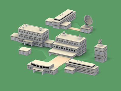 Research Center 3d architecture game isometric