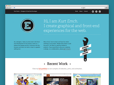 Portfolio Website adelle blueish design home page personal branding self identity website