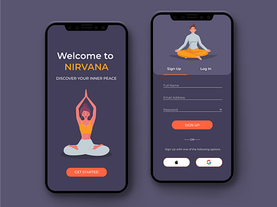 Daily UI 001 - Sign Up Page app calm challenge dailyui dailyui001 design figma fitness graphic design health illustration login meditation signin signup typography ui ux yoga