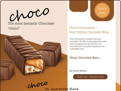 Online chocolate shop design ui