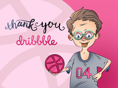 Hello Dribbble! cartoon drawing first firstshot handrawn hello illustration invitation invite lettering new sketch