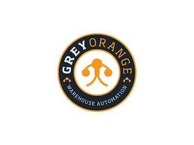 GreyOrange Product Badge branding clean concept design flat icon illustration logo type typography vector