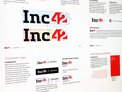 Inc42 Re-branding branding color design fonts graphic icon identity illustration logo mark sketch vector