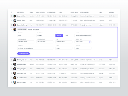 Users Listing by Satbir Arora™ on Dribbble