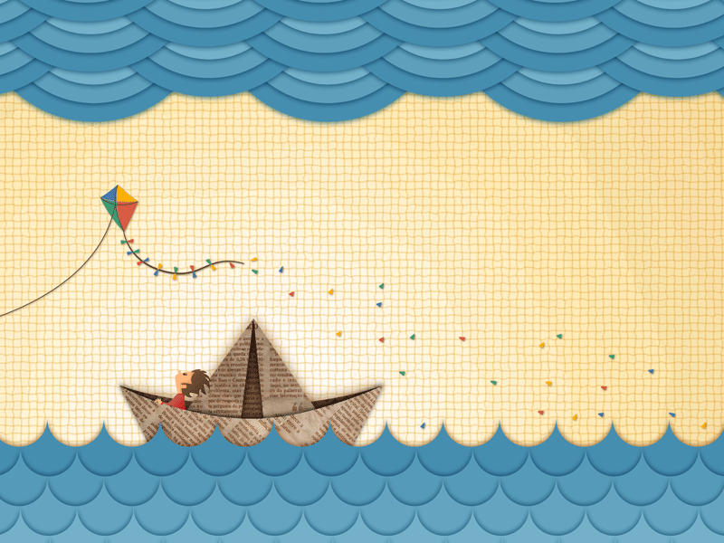 Barquinho boat children illustration illustrator sea vector