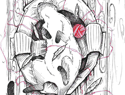 Random sketch ballpoint pen illustration sketch traditional media