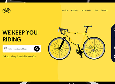 Bike repair landing page - UI Design ui