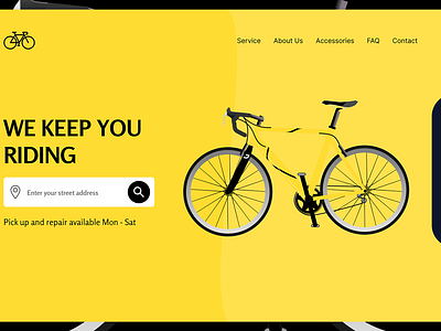 Bike repair landing page - UI Design