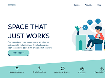 Cowork Web Design (KOWORK) coworking ui web design