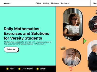 Daily Mathematics Exercises and Solutions Landing Page Design