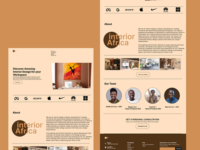 Interior Design Company Landing Page Design branding interior design ui web design