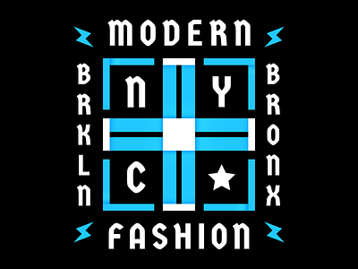 Brooklyn print. art blue bronx brooklyn design emblem geometric gothic gradient illustration modern fashion nyc poster print retro t shirt design typography urban vector vintage