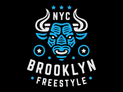 Brooklyn bull. art brooklyn bull design emblem freestyle grunge illustration modern nyc poster print retro t shirt design usa vector vintage