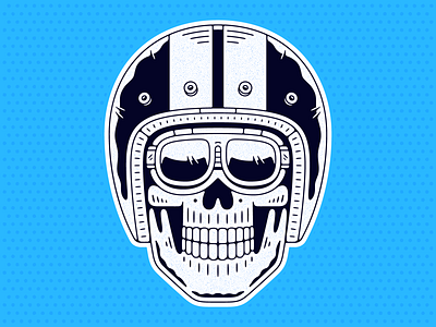 Skull in helmet. art cartoon design emblem goggles grunge helmet illustration moto motorcycle poster print retro skeleton skull sticker t shirt design vector vintage