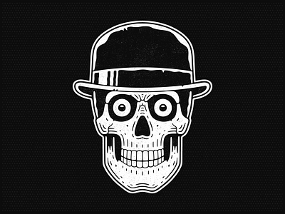 Skull design emblem gentleman grunge halftone illustration poster print retro skeleton skull t shirt design vector vintage