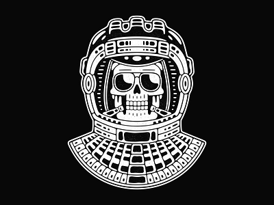Spaceman skull. astronaut cosmos design dirty emblem grunge illustration logo poster print skeleton skull space spaceman suit vector vintage