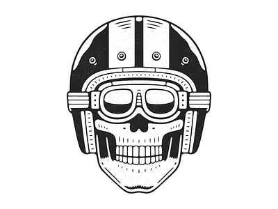 Moto skull branding design emblem glasses goggles graphic design grunge head helmet illustration logo monochrome moto motorcycle poster print skeleton skull vector vintage