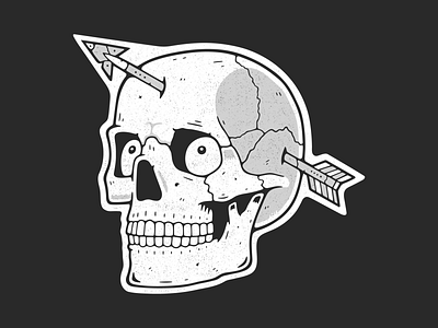 Skull print arrow black design dirty emblem grunge head illustration logo poster print retro skeleton skull vector vintage