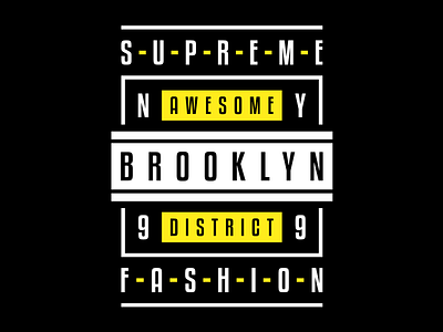 Brooklyn. Print. art brooklyn design district emblem fashion illustration nyc poster print retro supreme t shirt design typography urban usa vector vintage yellow