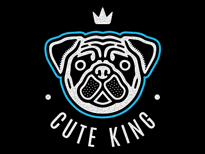 Pug. Cute king. art crown cute design emblem hand drawn illustration king logo pet poster print pug puppy retro t shirt design typography urban vector vintage