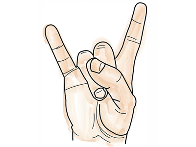 Rock and/or roll hand illustrator rock and roll