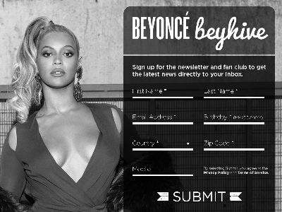 DailyUI 001 Beyhive Signup Form Redesign