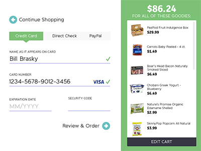 DailyUI 002 Credit Card Form for PeaPod