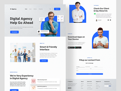 Digital agency Landing page 3d agency website branding design freelancer graphic design illustration landing page motion graphics sayedur ui uiux