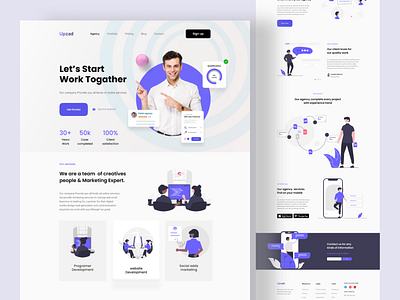 Upzad Agency - Landing page 3d agency website animation branding graphic design illustration landing page logo motion graphics ui uiux ux