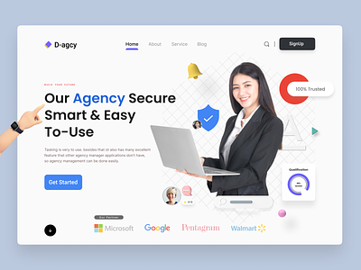 Agency -D-agcy Landing page concept. agency website animation branding design graphic design illustration landing page sa sayedur ui uiux