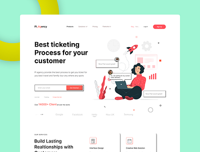 PI_Agency Landing page concept. agency website branding design graphic design illustration landing page sayedur ui vector