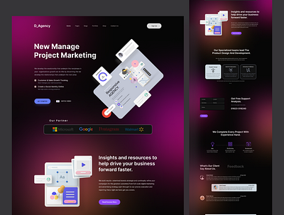 D-Agency - Landing page concept. agency website branding design graphic design illustration landing page sayedur ui