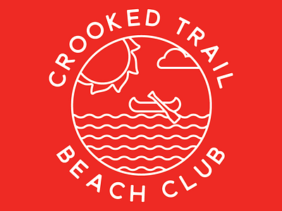 Beach Club beach beach club canoe cloud club line design red sun