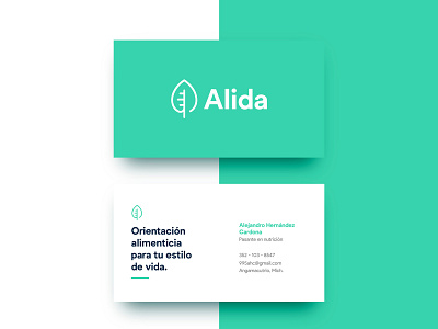 Alida - Nutrición brand green health leaf logo nutrition