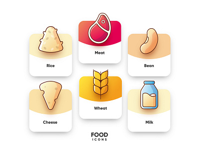 Food icons Vol. 2 feeding food icon icons illustration meat outline