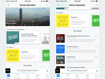 Podcasts pt. 2 cards ios podcasts ui