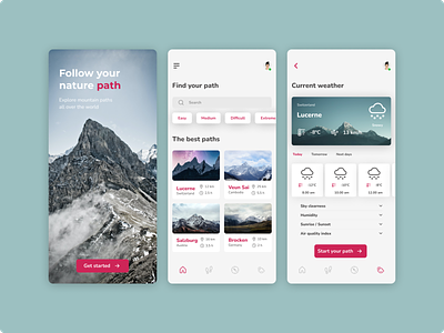 The Mount App — find your desired path 🏔| light mode & dark mode