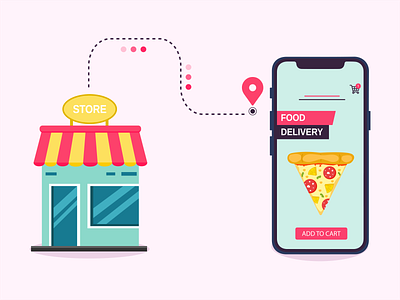 Online food delivery concept concept food food delivery online order online store pizza