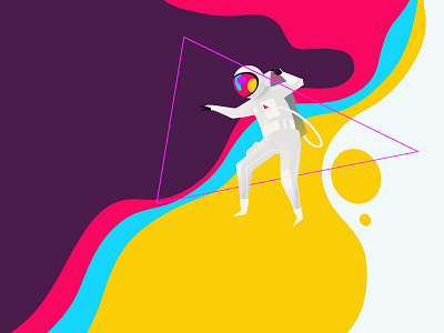 Triangulate astronaut colorful explorer illustration ipadpro procreate search spectral