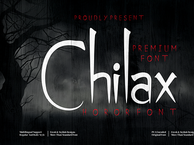 Chilax - Premium horor font branding design font illustration letter logo typography ui ux vector