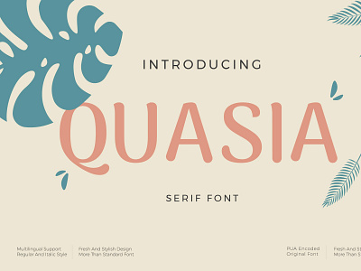 Quasia - Serif font design font illustration letter logo typography ui vector