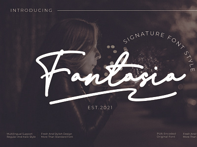 Fantasia - Signature style font branding design font illustration letter logo typography ui ux vector