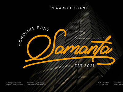 Samanta - Monoline font branding design font illustration letter logo typography ui ux vector